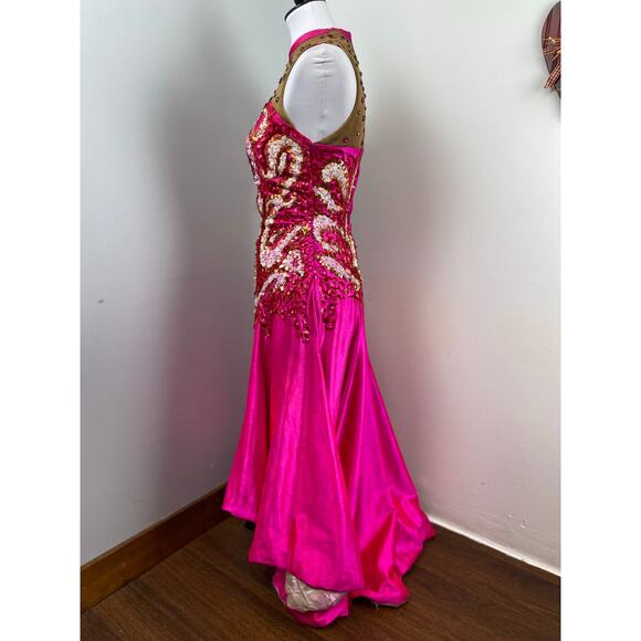 Vintage Broadway Theater 1920s Showgirl Burlesque Performer Hot Pink Dress Shawl - Picture 7 of 16